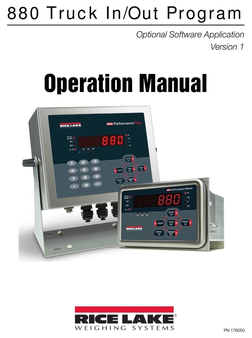 Rice Lake 880 Performance Series Operation manual