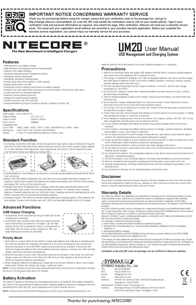 Nitecore UM20 user manual
