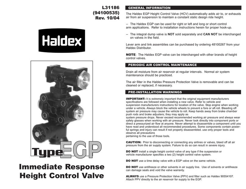 Haldex EGP 90555106 installation instructions