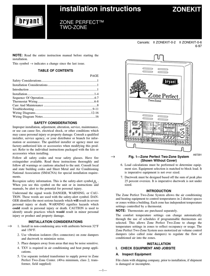 Bryant ZONE PERFECT TWO-ZONE User manual