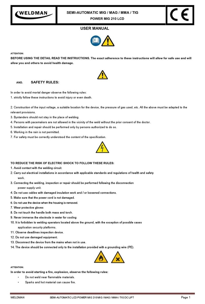 Weldman POWER MIG 210 LCD user manual