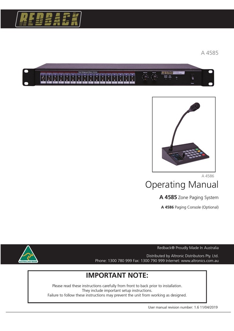 Redback A 4585 User manual