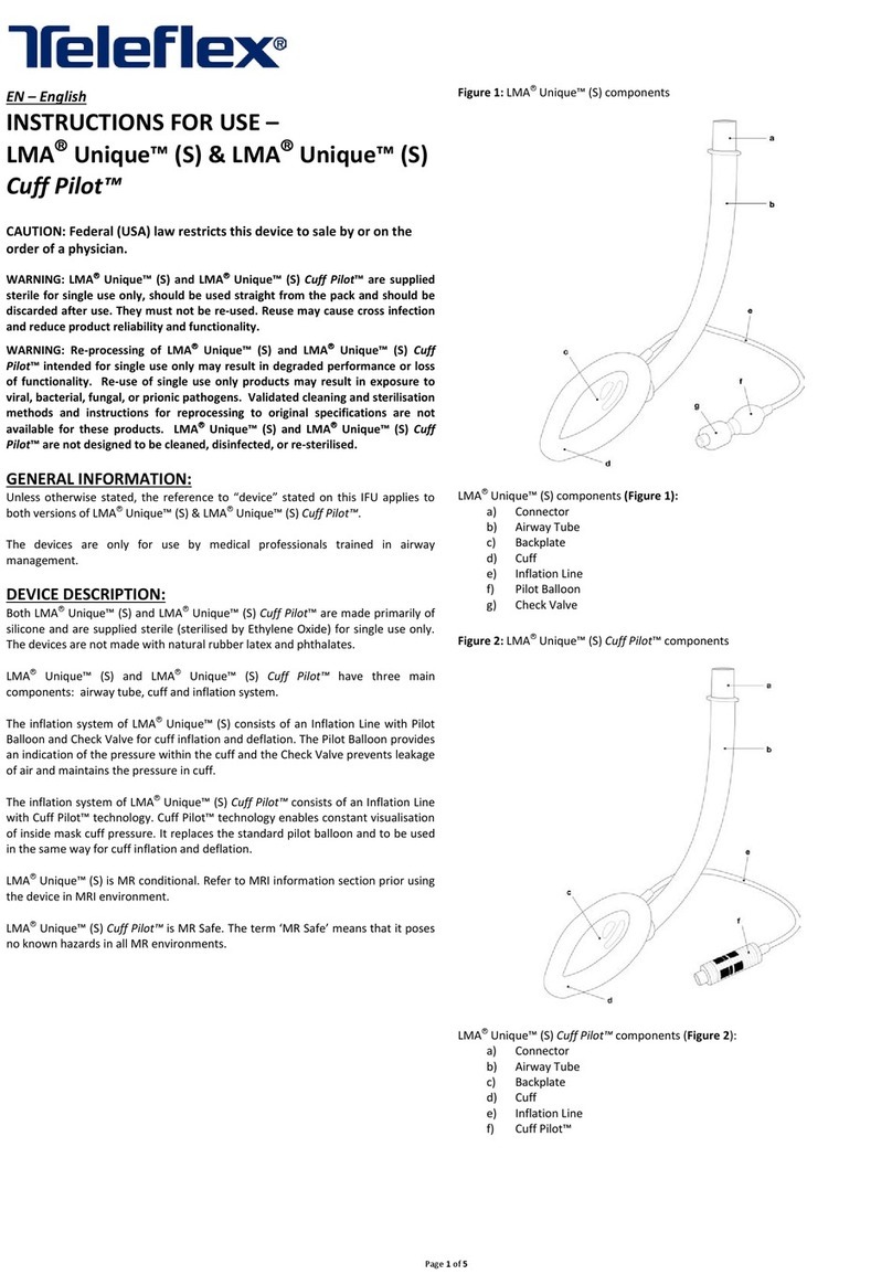Teleflex LMA Unique Cuff Pilot Instructions for use