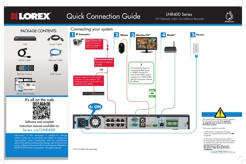 Lorex LNR400 SERIES Quick connection guide