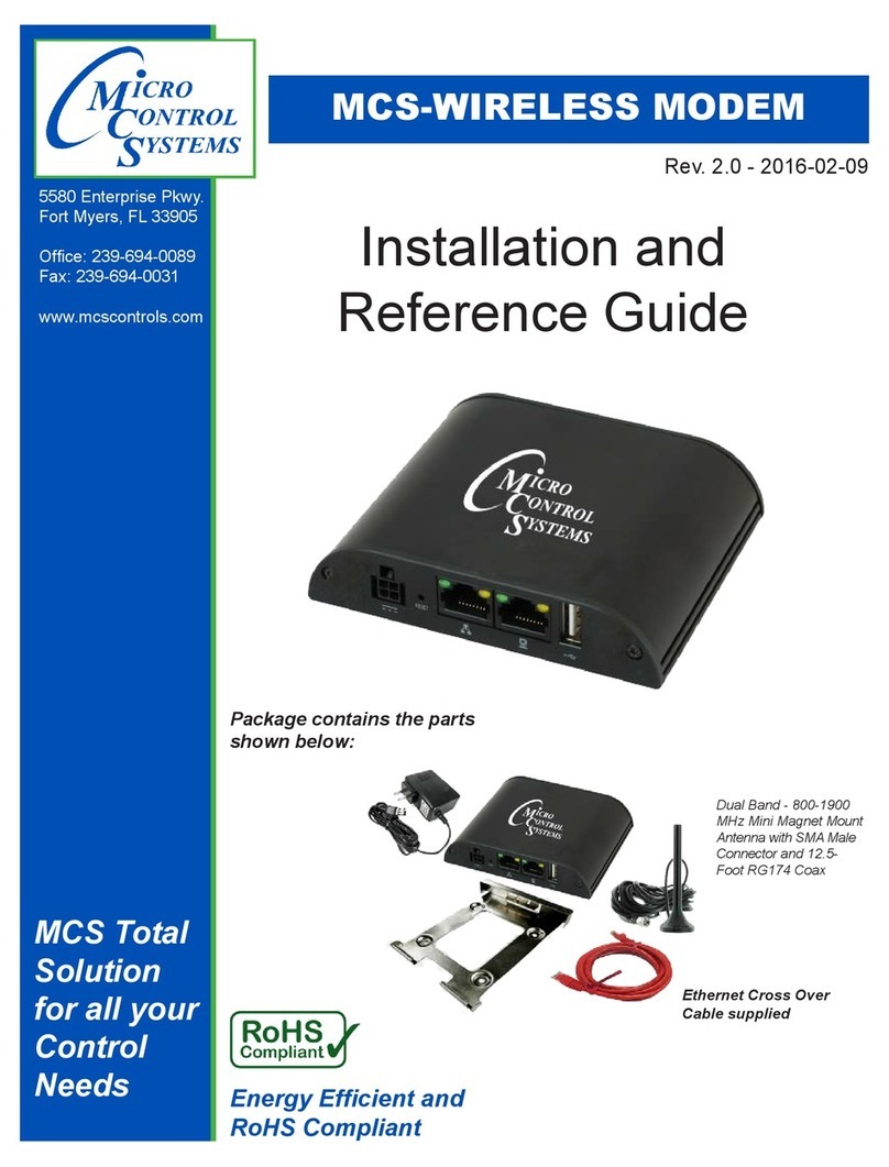 Micro control systems MCS-WIRELESS-MODEM Installation and reference guide
