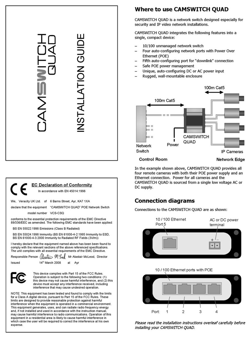 Veracity CAMSWITCH QUAD VCS-CSQ installation guide