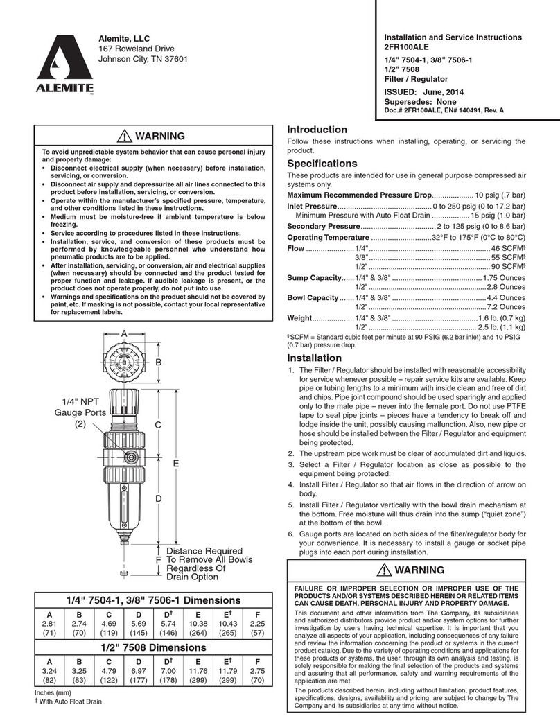 Alemite 7504-1 Installation and service instructions