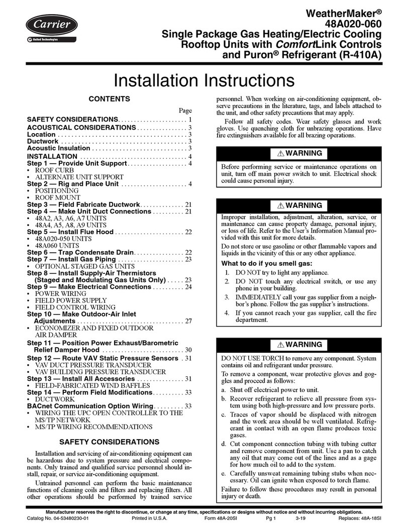 Carrier WeatherMaker 48A020 User manual