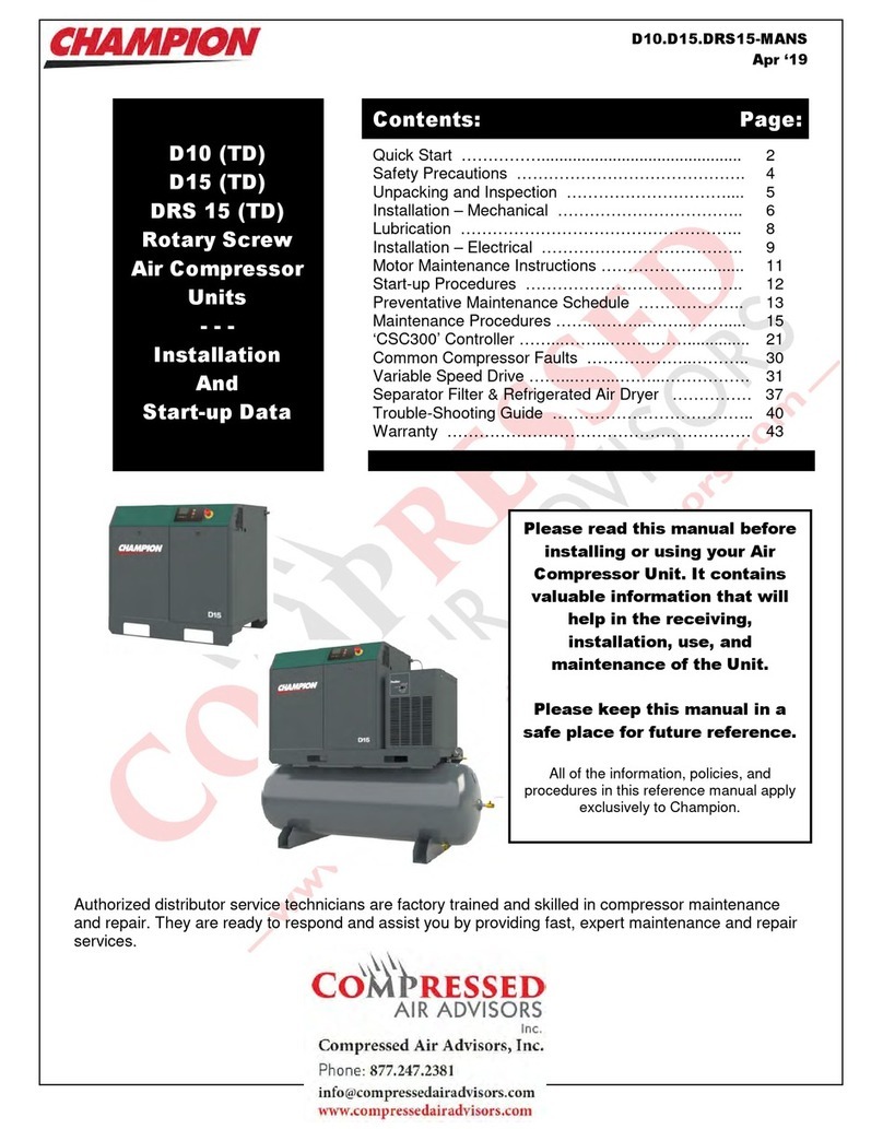Champion D15 Installation manual