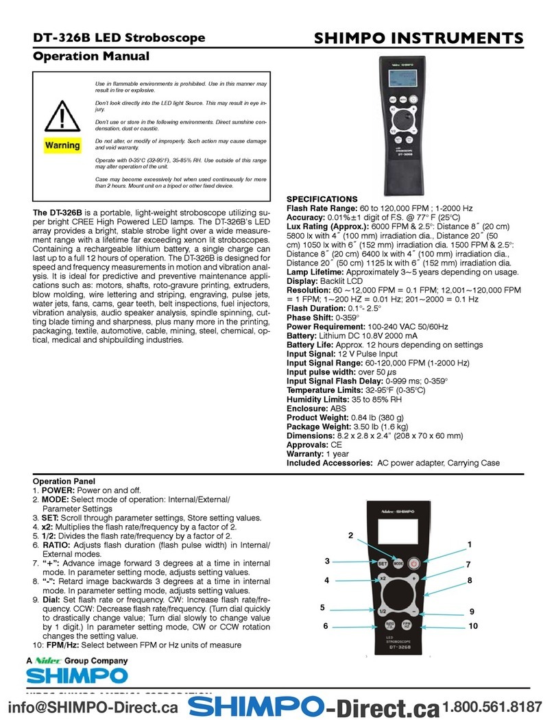 Shimpo Instruments DT-326B User manual