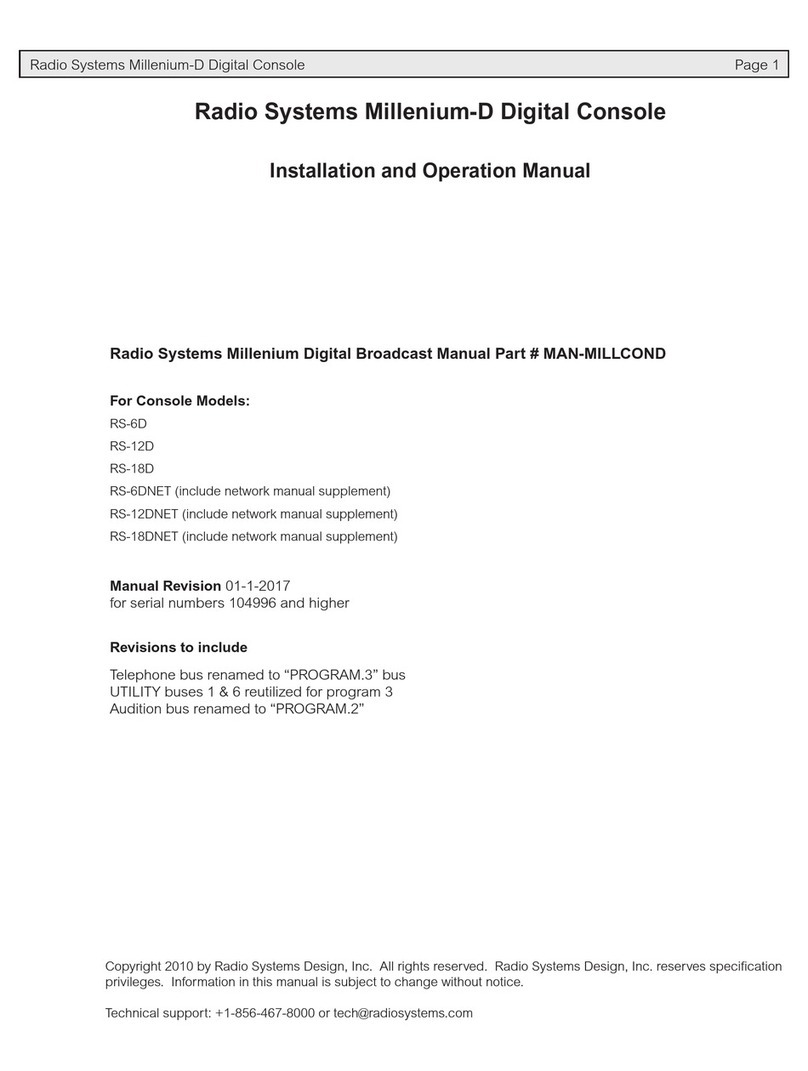 Radio Systems Millenium-D Installation and operation manual