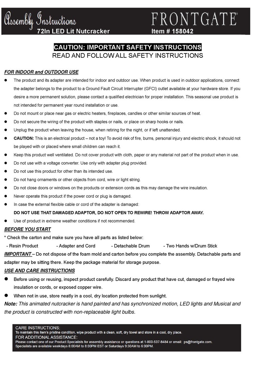 Frontgate 158042 Assembly instruction Frontgate 158042 Assembly instruction