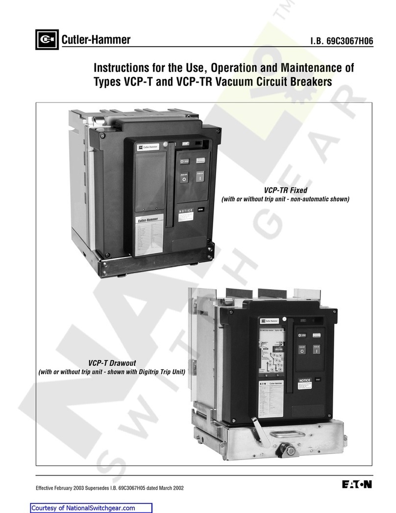 Cutler-Hammer VCP-TR Series Instructions for the Use, Operation and Maintenance Cutler-Hammer VCP-TR Series Instructions for the Use, Operation and Maintenance