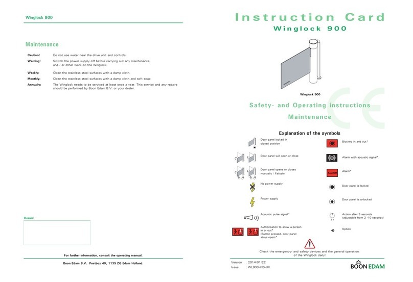 BOON EDAM Winglock 900 Safety and operating instructions, maintenance