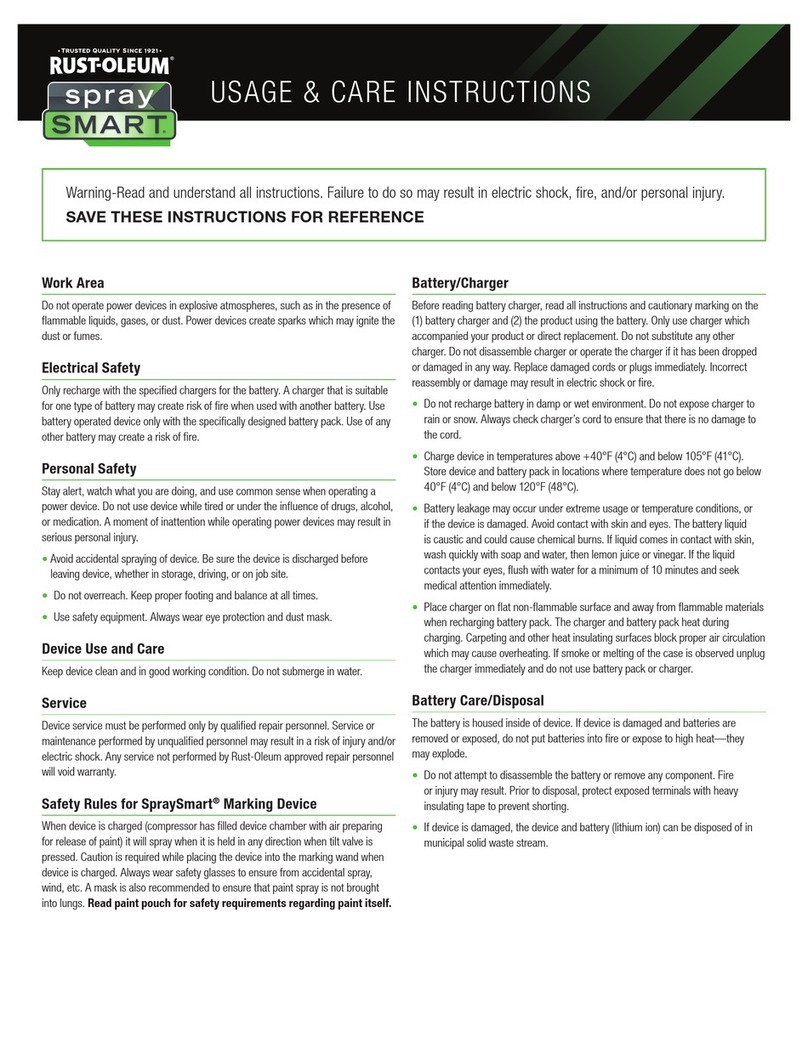 RUST-OLEUM SPRAYSMART Use and care instructions