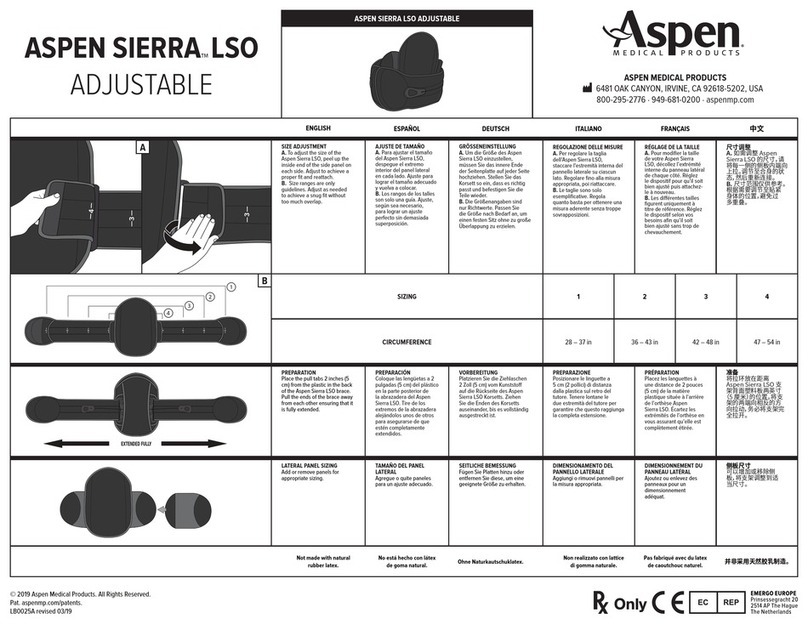 Aspen Medical Products SIERRA LSO ADJUSTABLE manual Aspen Medical Products SIERRA LSO ADJUSTABLE manual