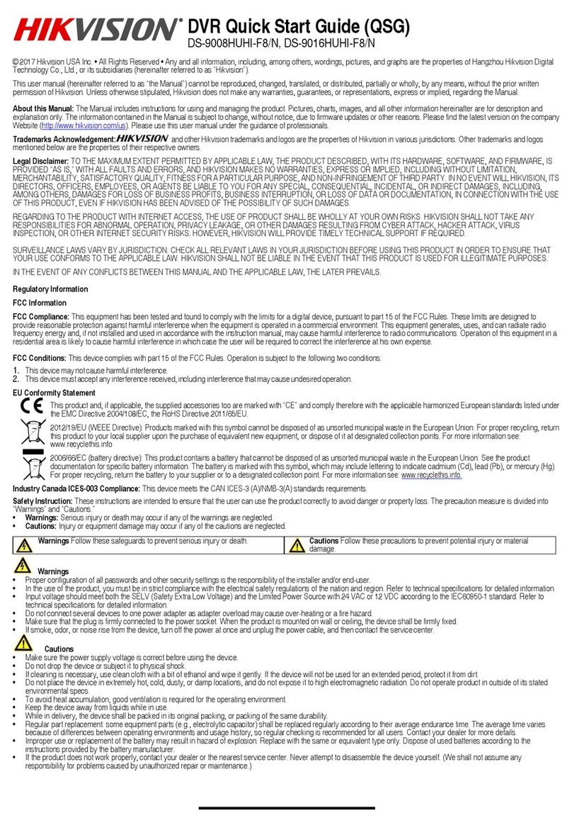 HIK VISION DS-9008HUHI-F8/N quick start guide