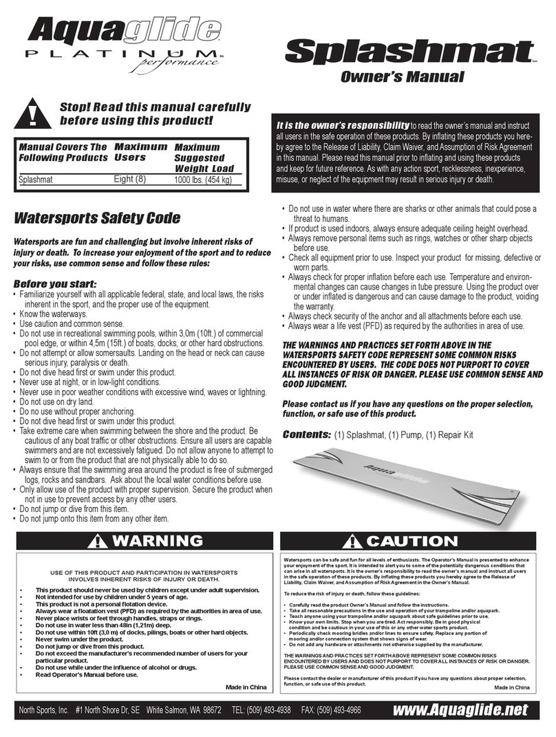 Aquaglide Splashmat User manual