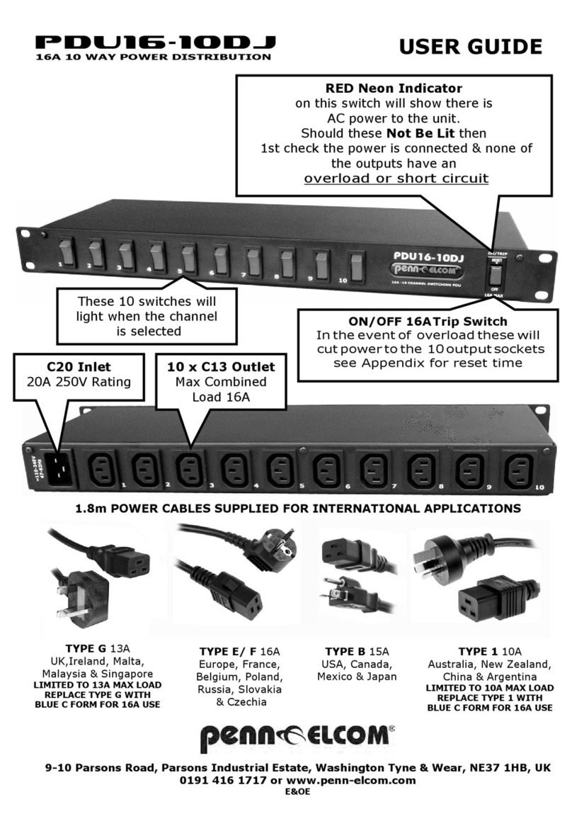 Penn Elcom PDU16-10DJ user guide
