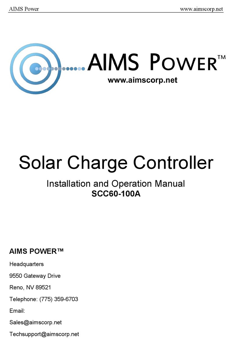AIMS Power SCC-20A MPPT Installation and operation manual AIMS Power SCC-20A MPPT Installation and operation manual