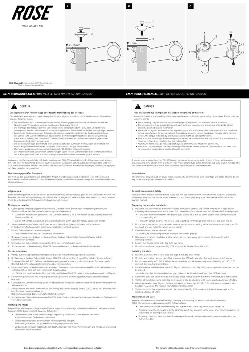 Rose electronics RACE ATTACK MR User manual