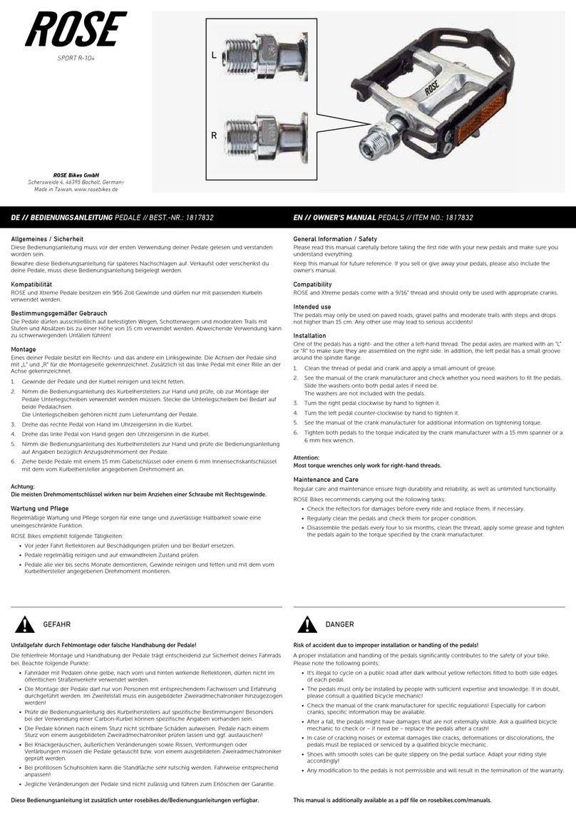 Rose electronics SPORT R-104 owner's manual