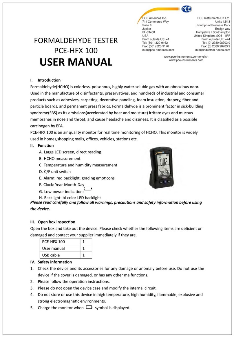 PCE Americas PCE-HFX 100 user manual