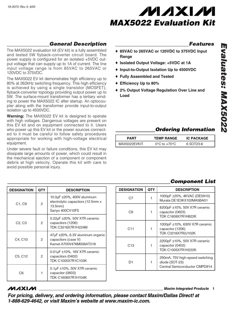 Maxim MAX5022EVKIT Operating and maintenance instructions