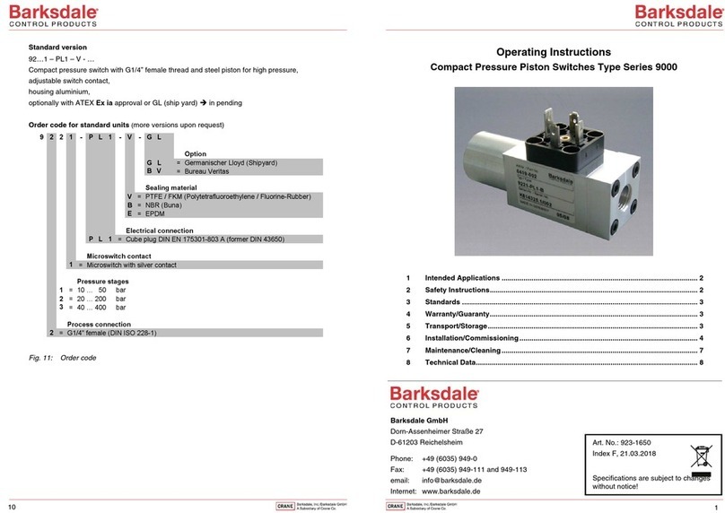 Barksdale 9000 Series User manual