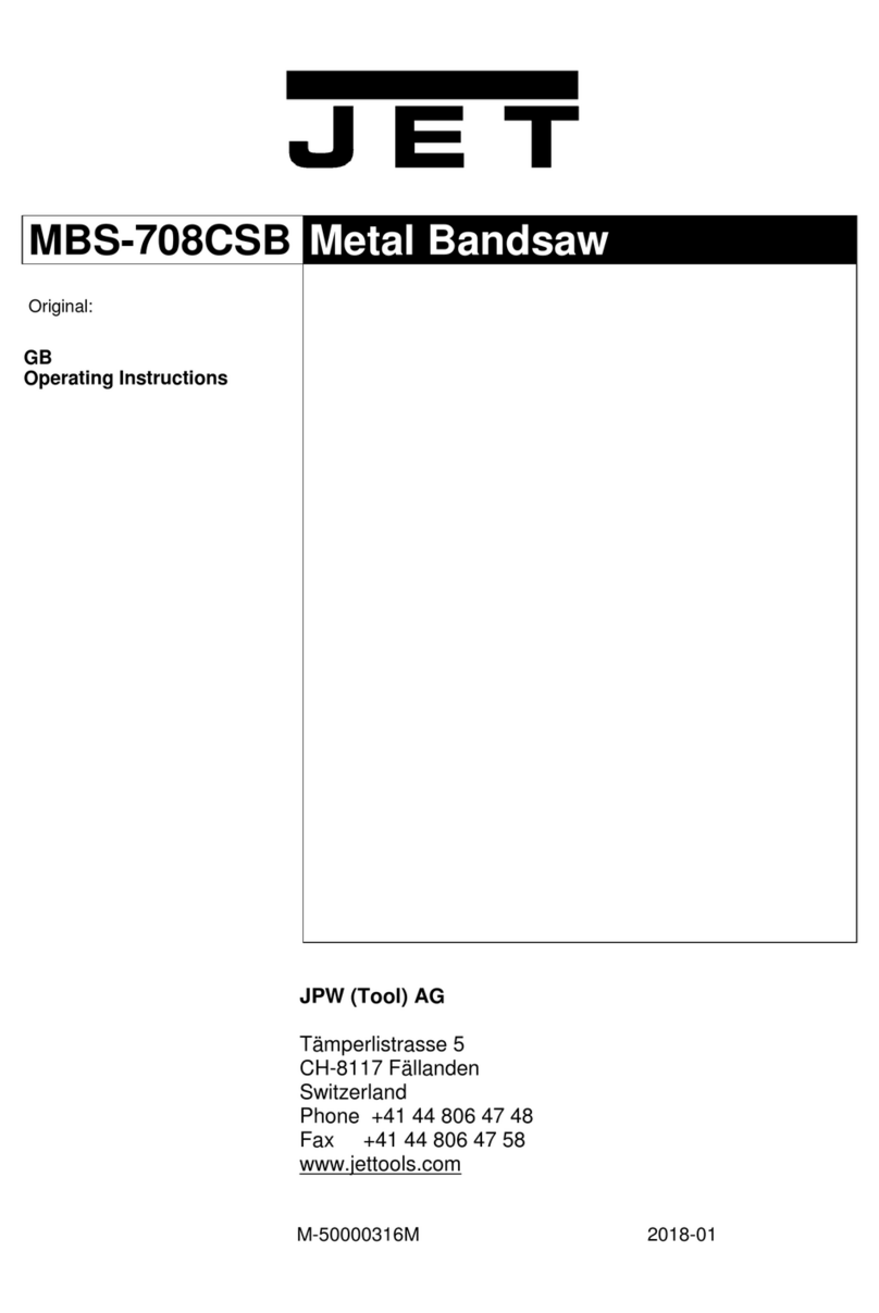 JPW JET MBS-708CSB operating instructions