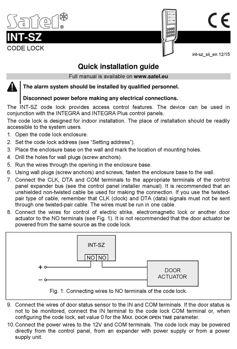 Satel INT-SZ Quick installation guide