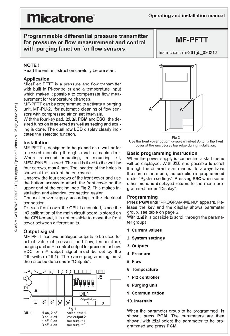 Micatrone MF-PFTT Specification sheet