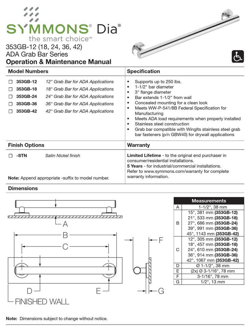 Symmons Dia ADA Series Troubleshooting guide