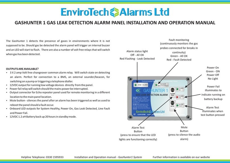 EnviroTech Alarms GasHunter 1 Installation and operation manual