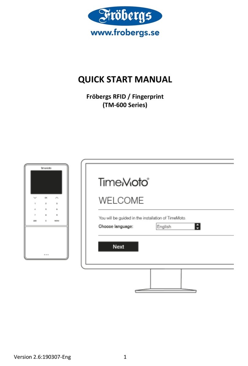 Fröbergs TM-600 Series Quick start manual