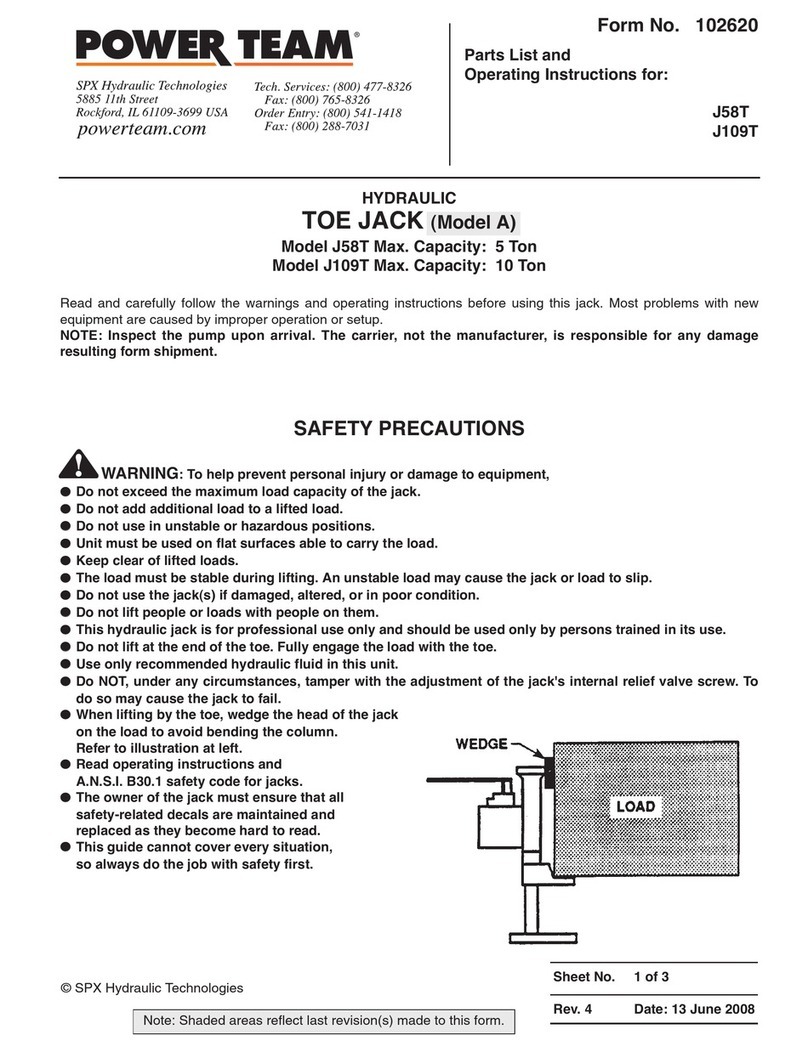SPX Power Team J58T User manual