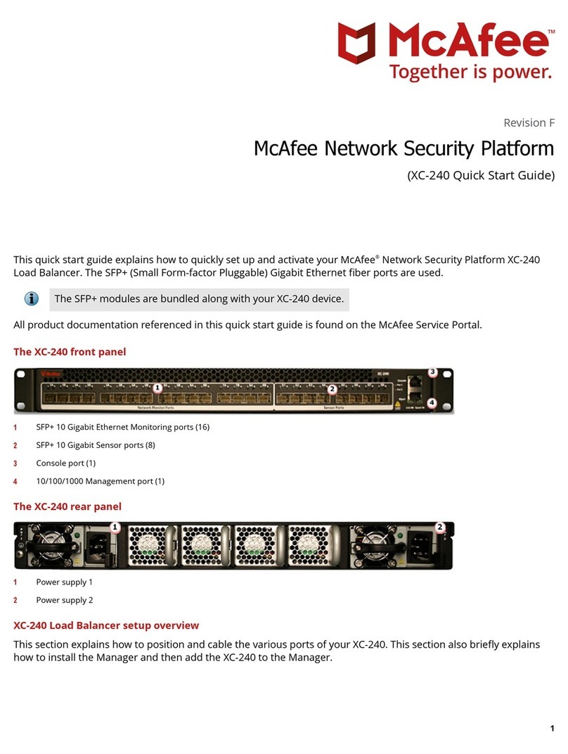 McAfee XC-240 quick start guide