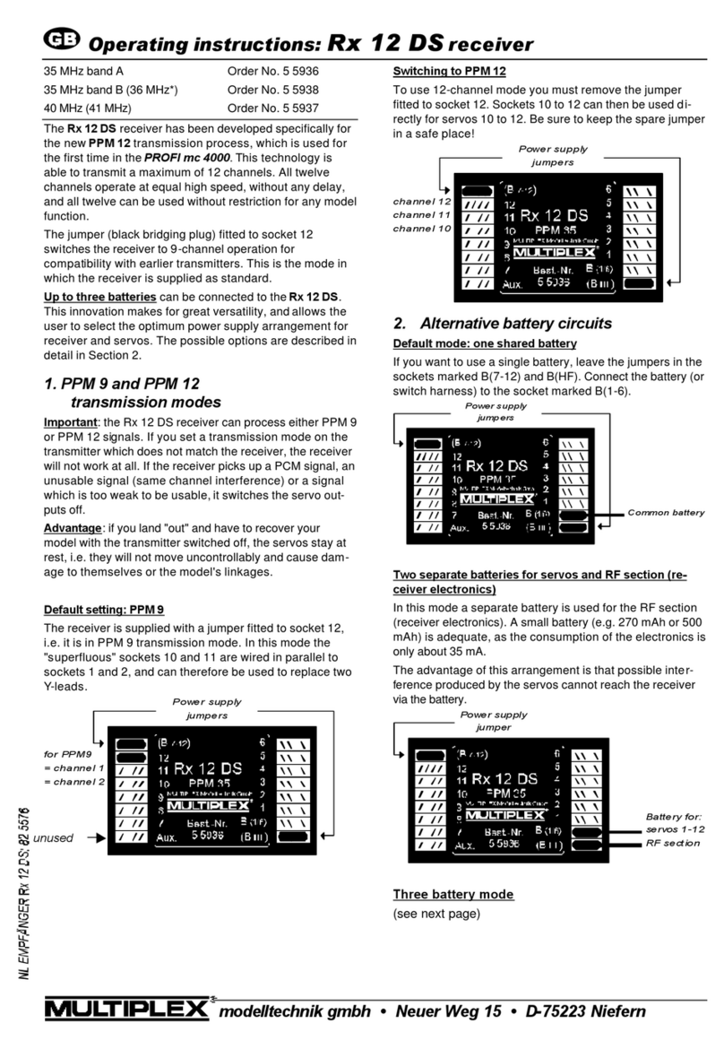 Multiplex Rx 12 DS operating instructions