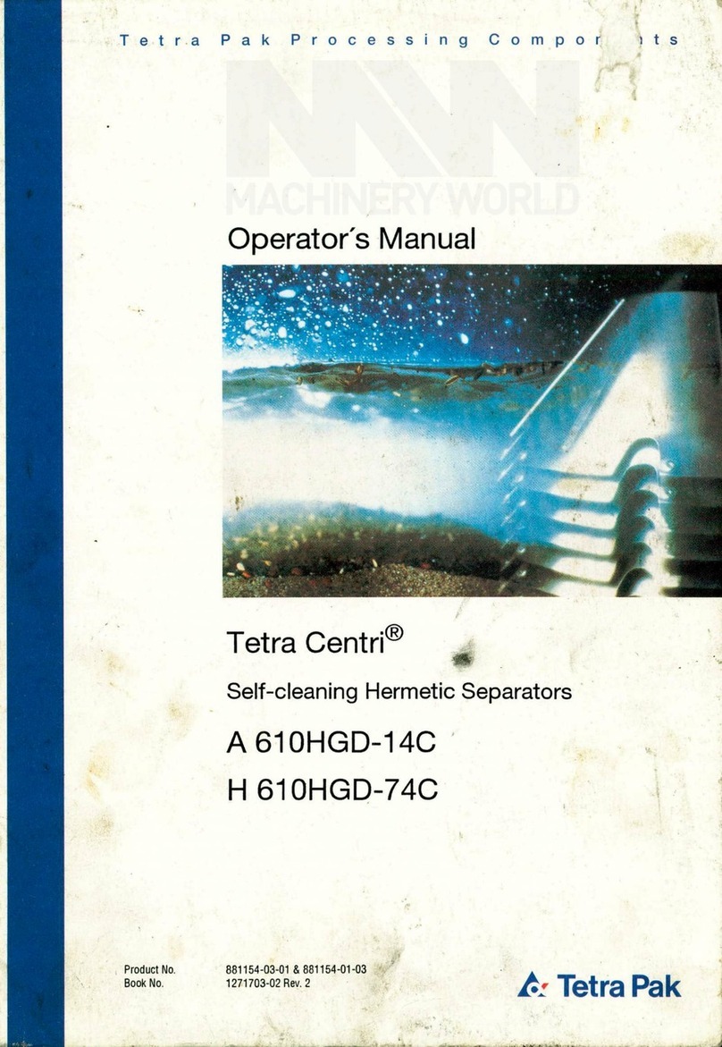 Tetra Pak Tetra Centri A610HGD-14C Operator's manual