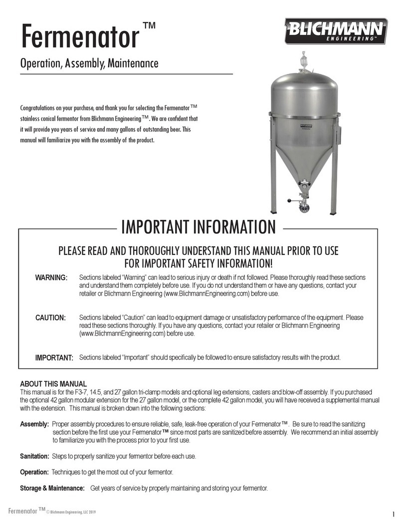 Blichmann Fermenator Operation, Assembly, Maintenance Blichmann Fermenator Operation, Assembly, Maintenance