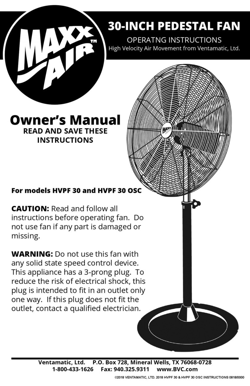 Ventamatic Maxx Air HVPF 30 owner's manual