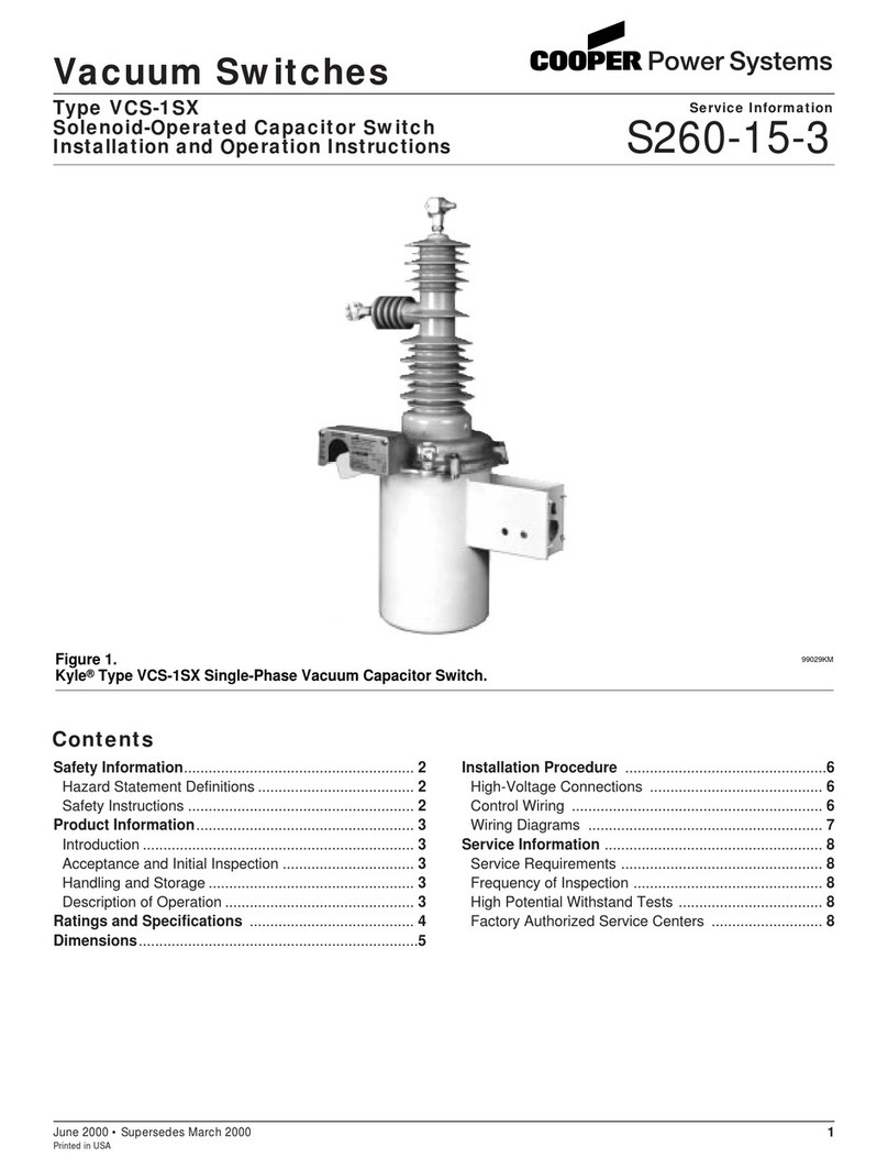 Cooper Power Systems VCS-1SX Installation and operation instructions