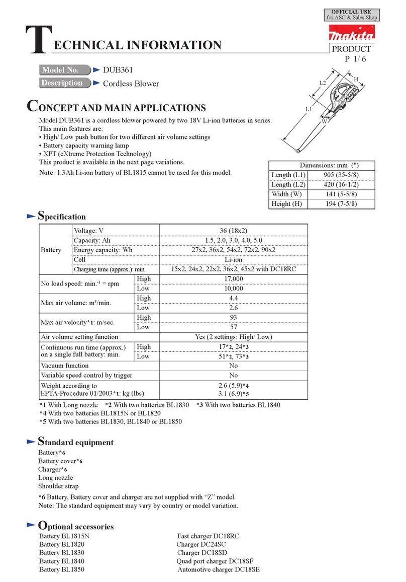 Makita DUB361 Manual