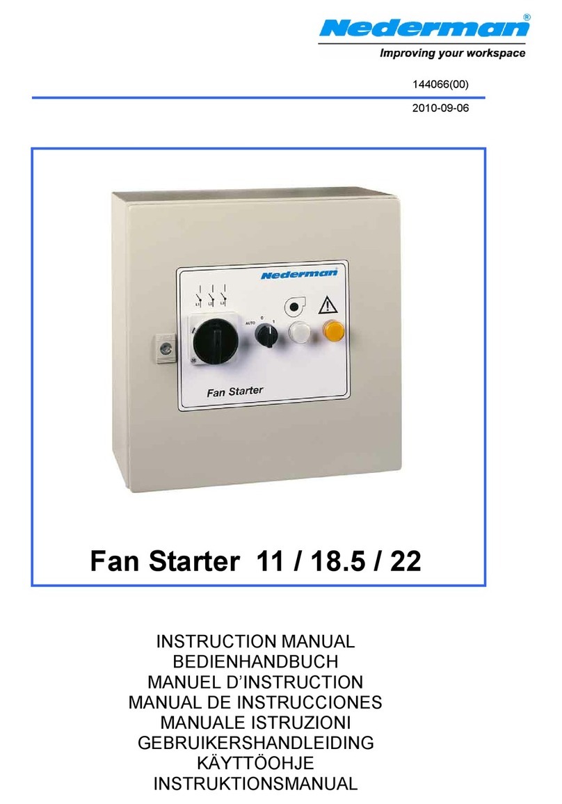 Nederman Fan Starter 18.5 instruction manual
