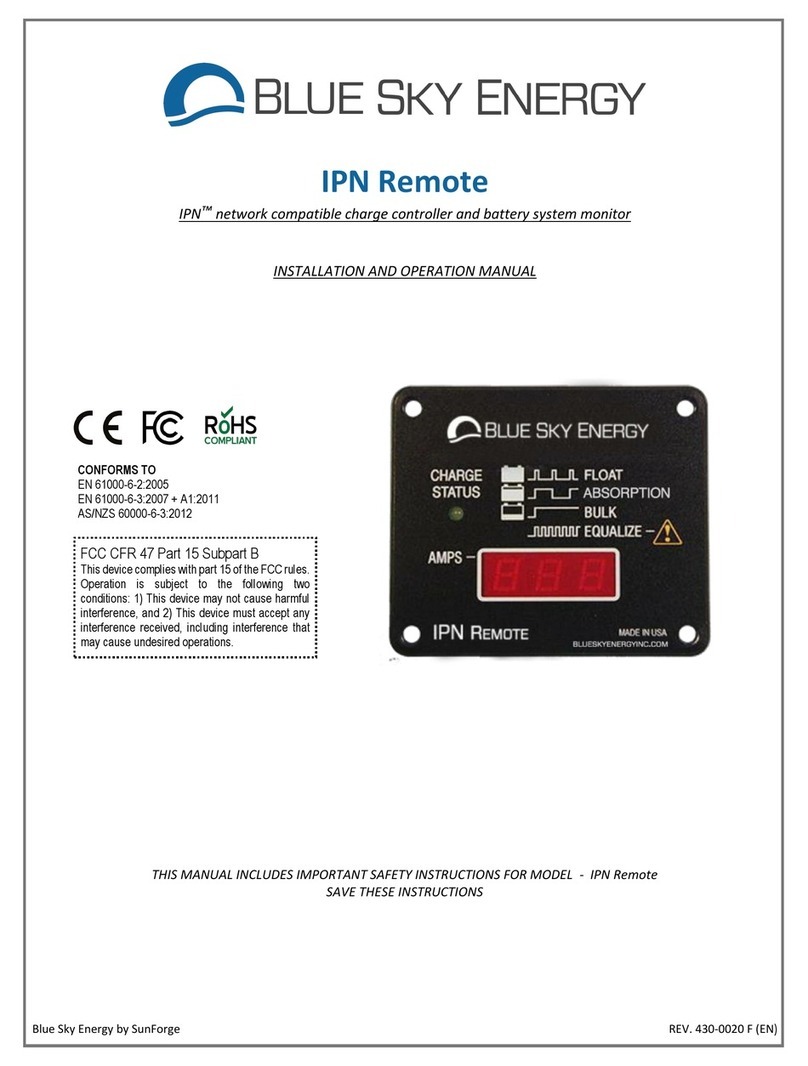 Blue Sky Energy IPN Remote Installation and operation manual