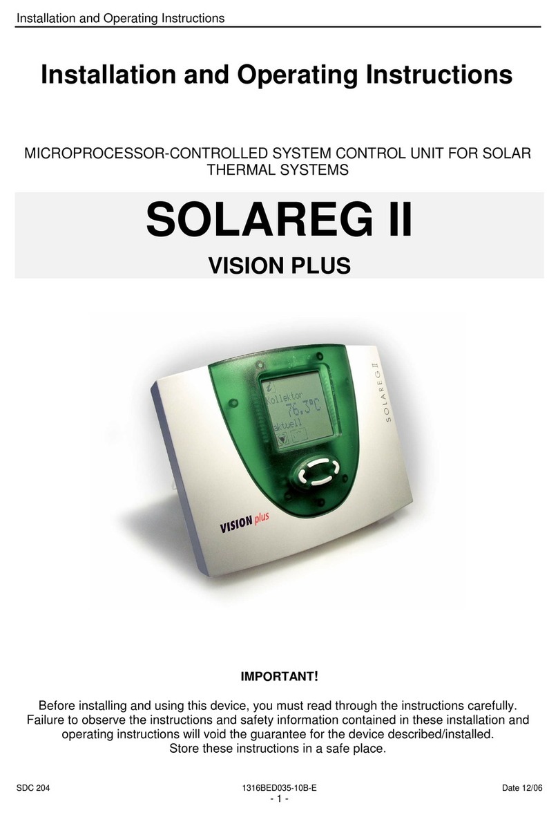 Prozeda SOLAREG II VISION plus Installation and operating instructions