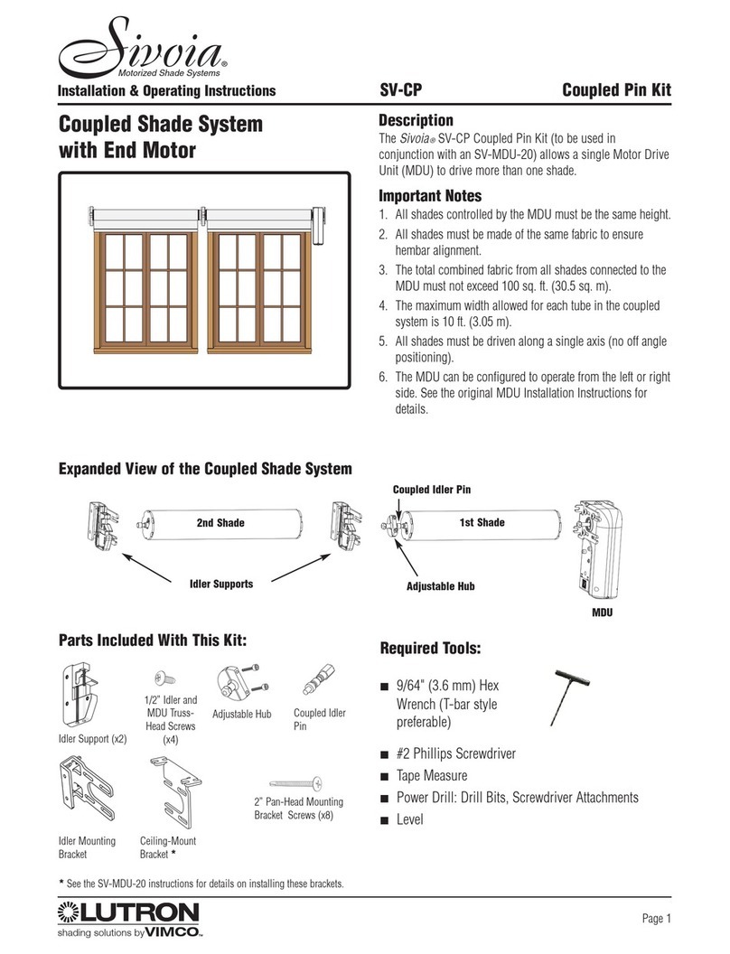 Vimco Lutron Sivoia SV-CP operating instructions