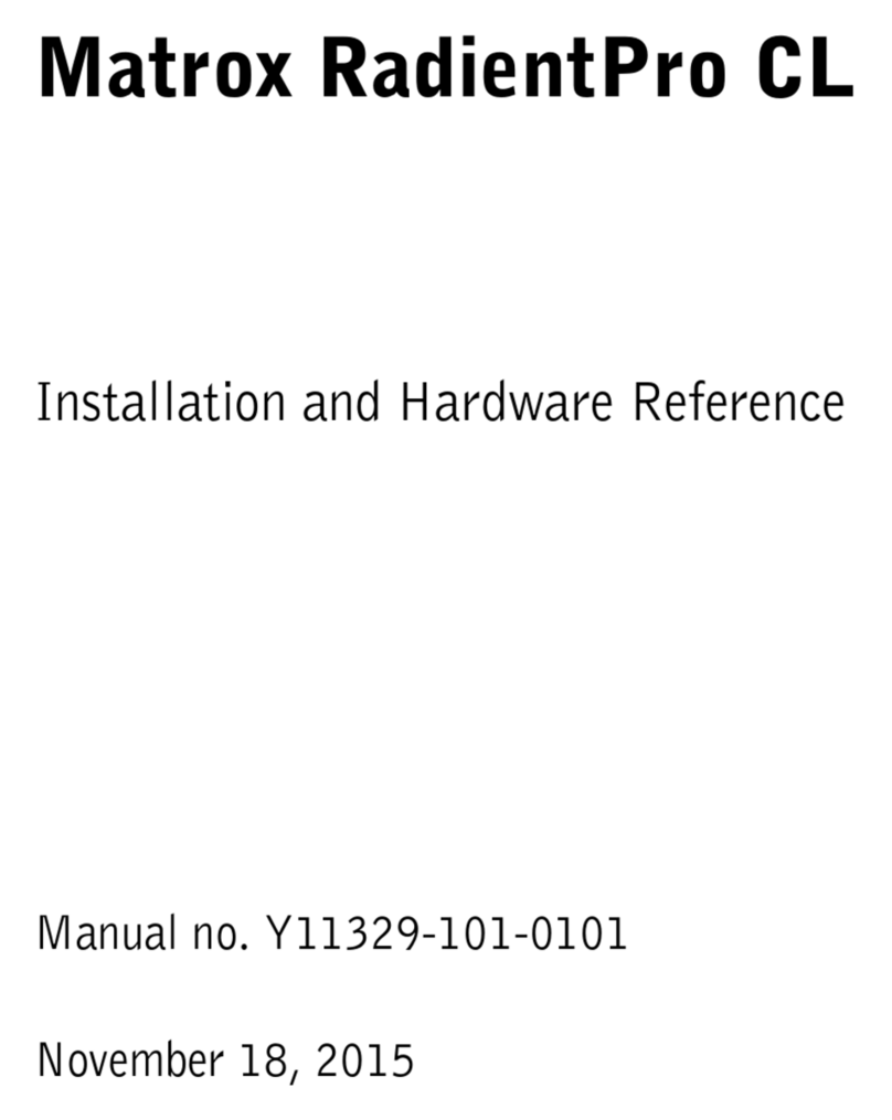 Matrox RadientPro CL Installation and Hardware Reference