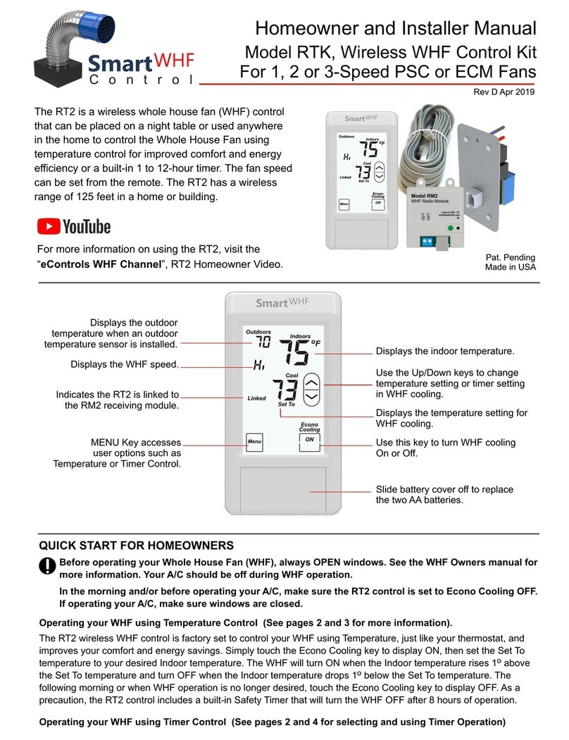 eControls RT2 Homeowner and Installer Manual