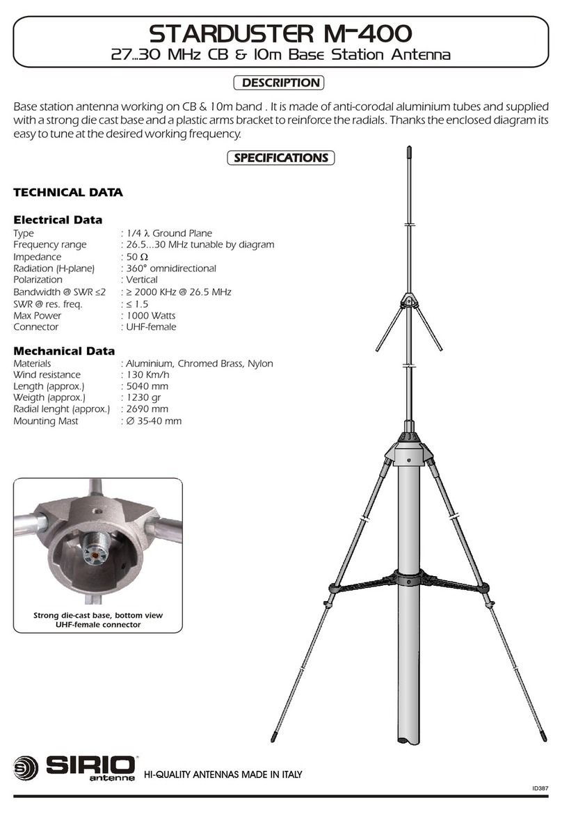 Sirio Antenne Starduster M-400 quick start guide Sirio Antenne Starduster M-400 quick start guide